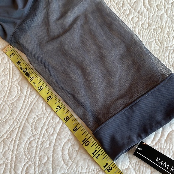 NWT Mesh Jacket Tank Top Women’s 14 W Grey Mocked Beaded Jeweled Sheer Formal - Picture 15 of 17